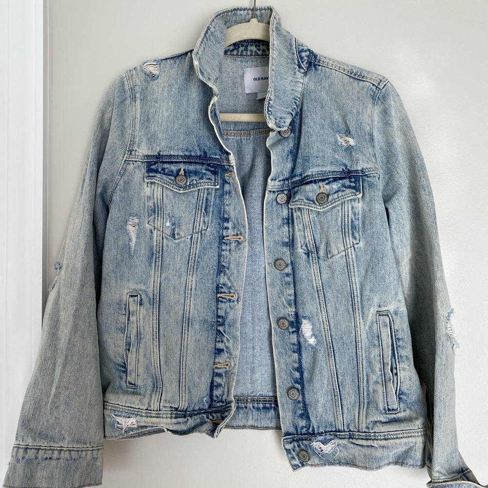 Old Navy Distressed Jean Jacket